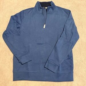 Lands' End Men's Large (42-44) Blue Zip-Up Sweater